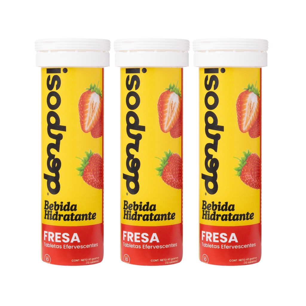 Pack de 3 Tubos Efervescentes - Sabor Fresa