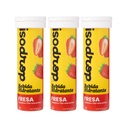 Pack de 3 Tubos Efervescentes - Sabor Fresa